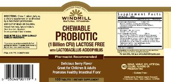 Windmill Chewable Probiotic (1 Billion CFU) Delicious Berry Flavor - supplement