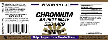 Windmill Chromium as Picolinate 500 mcg - supplement