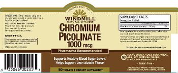 Windmill Chromium Picolinate 1000 mcg - supplement