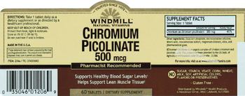 Windmill Chromium Picolinate 500 mcg - supplement