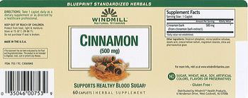 Windmill Cinnamon (500 mg) - herbal supplement