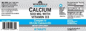 Windmill Comparabiles Calcium 500 mg with Vitamin D3 - supplement