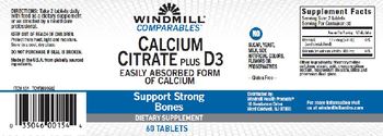 Windmill Comparables Calcium Citrate plus D3 - supplement