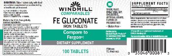 Windmill Comparables Fe Gluconate Iron Tablets - supplement