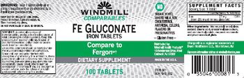 Windmill Comparables Fe Gluconate Iron Tablets - supplement