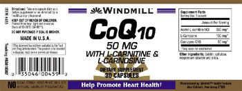 Windmill CoQ10 50 mg With L-Carnitine & L-Carnosine - supplement