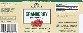Windmill Cranbery (250 mg Extract) - herbal supplement
