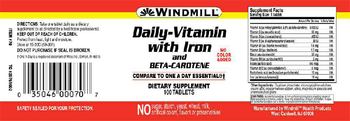 Windmill Daily-Vitamin With Iron And Beta-Carotene - supplement