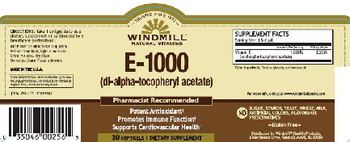 Windmill E-1000 (DL-Alpha-Tocopheryl Acetate) - supplement