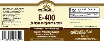 Windmill E-400 (DL-Alpha-Tocopheryl Acetate) - supplement