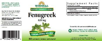 Windmill Fenugreek 610 mg - herbal supplement