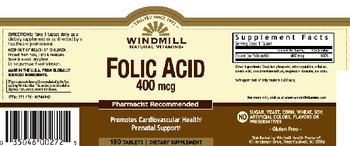 Windmill Folic Acid 400 mcg - supplement