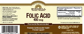 Windmill Folic Acid 400 mcg - supplement