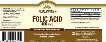 Windmill Folic Acid 400 mcg - supplement