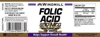 Windmill Folic Acid 800 mcg - supplement