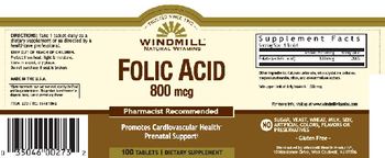 Windmill Folic Acid 800 mcg - supplement