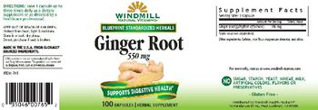 Windmill Ginger Root 550 mg - herbal supplement