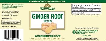 Windmill Ginger Root (550 mg) - herbal supplement