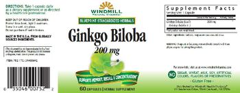 Windmill Ginkgo Biloba 200 mg - herbal supplement