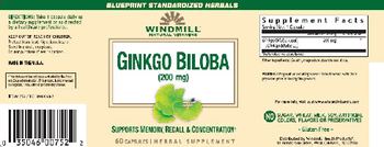 Windmill Ginkgo Biloba (200 mg) - herbal supplement