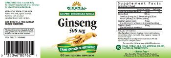 Windmill Ginseng 500 mg - herbal supplement