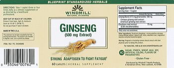 Windmill Ginseng (500 mg Extract) - herbal supplement