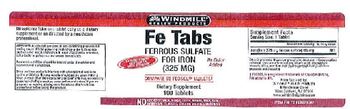 Windmill Health Products Fe Tabs - supplement