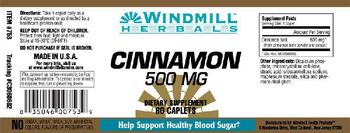 Windmill Herbals Cinnamon 500 mg - supplement