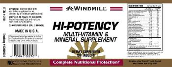 Windmill Hi-Potency Multi-Vitamin & Mineral Supplement - supplement