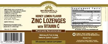Windmill Honey Lemon Flavor Zinc Lozenges with Vitamin C - supplement