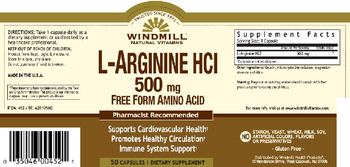 Windmill L-Arginine HCl 500 mg - supplement