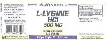 Windmill L-Lysine HCl 500 mg - supplement