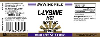 Windmill L-Lysine HCl 500 mg - supplement