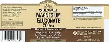 Windmill Magnesium Gluconate 500 mg - supplement