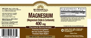 Windmill Magnesium (Magnesium Oxide & Carbonate) 400 mg - supplement