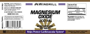 Windmill Magnesium Oxide 200 mg - supplement
