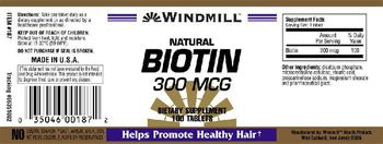 Windmill Natural Biotin 300 mcg - supplement