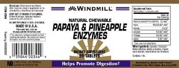 Windmill Natural Chewable Papaya & Pineapple Enzymes - supplement