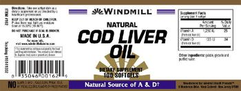 Windmill Natural Cod Liver Oil - supplement