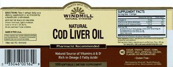 Windmill Natural Cod Liver Oil - supplement