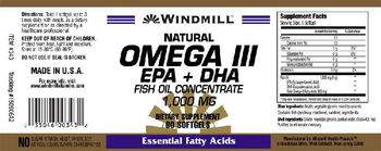 Windmill Natural Omega III EPA + DHA Fish Oil Concentrate 1,000 mg - supplement