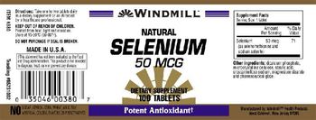 Windmill Natural Selenium 50 mcg - supplement