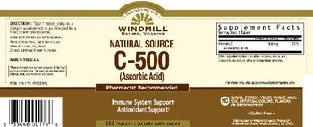 Windmill Natural Source C-500 (Ascorbic Acid) - supplement