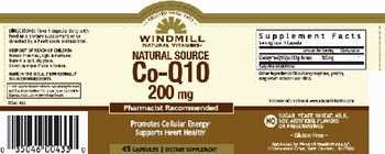 Windmill Natural Source Co-Q10 200 mg - supplement