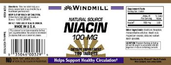 Windmill Natural Source Niacin 100 mg - supplement