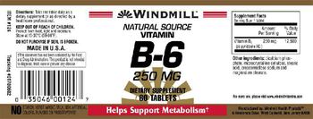 Windmill Natural Source Vitamin B-6 250 mg - supplement