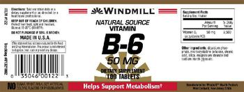 Windmill Natural Source Vitamin B-6 50 mg - supplement