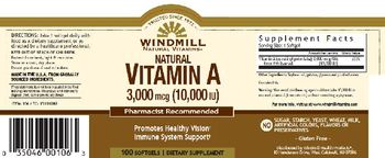 Windmill Natural Vitamin A 3,000 mcg (10,000 IU) - supplement