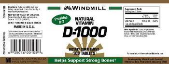 Windmill Natural Vitamin D-1000 - supplement