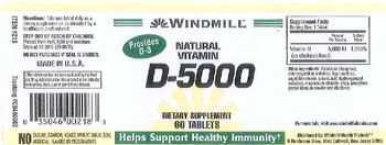 Windmill Natural Vitamin D-5000 - supplement